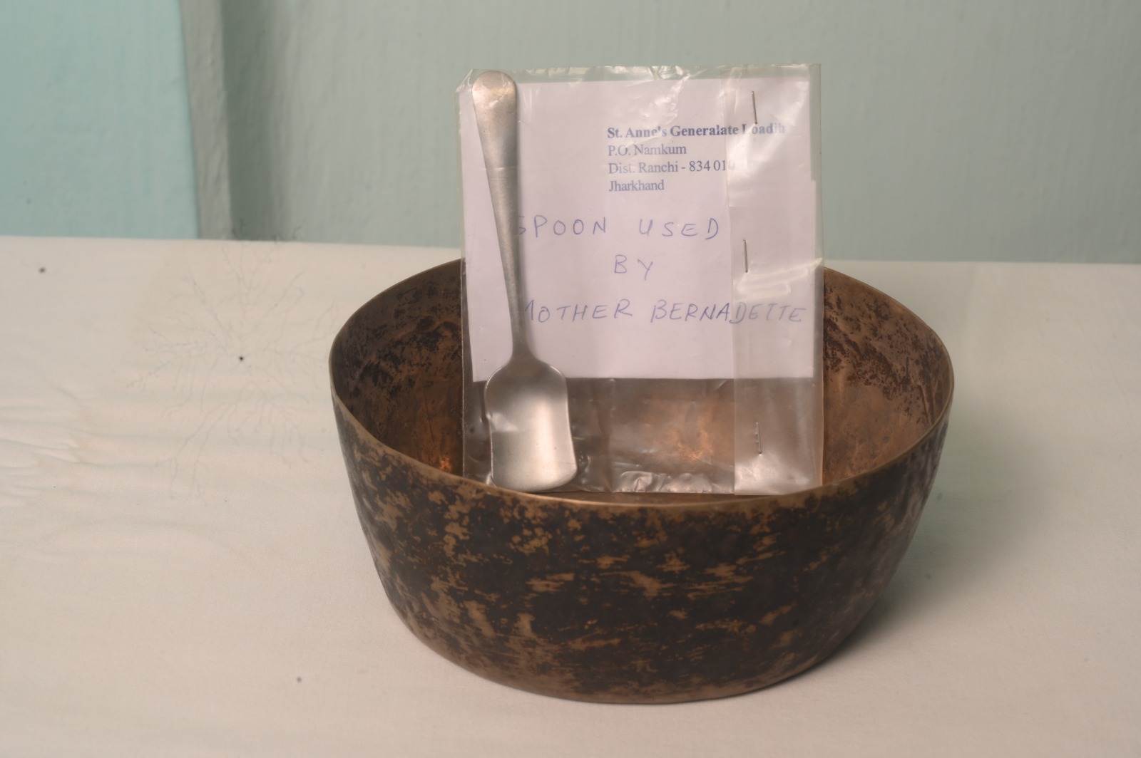 BRONZE DISH WITH SPOON